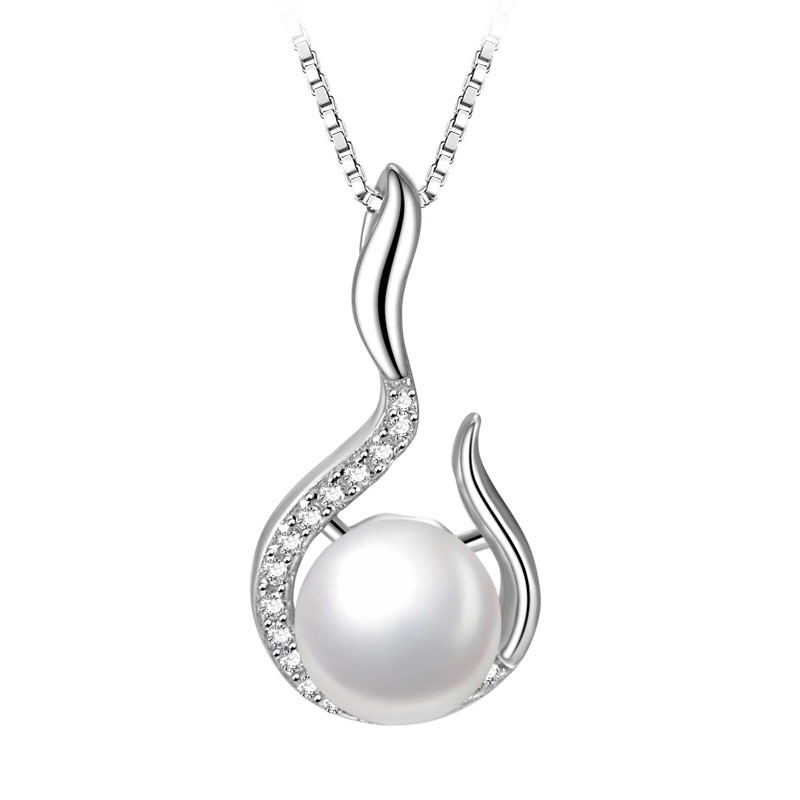 珍珠項鏈時尚款純銀女送媽媽周年大氣生日禮物飾品吊墜鎖骨鏈秋冬
