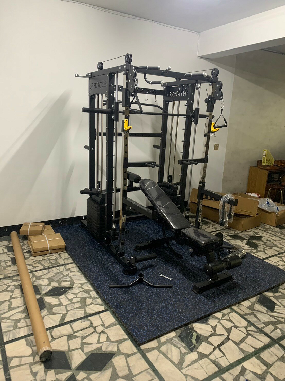 【LANPOWER】定金賣場 G88史密斯訓練架 多功能深蹲架 飛鳥採用插銷(精鋼配重70KG/水泥單邊配重65KG) 7