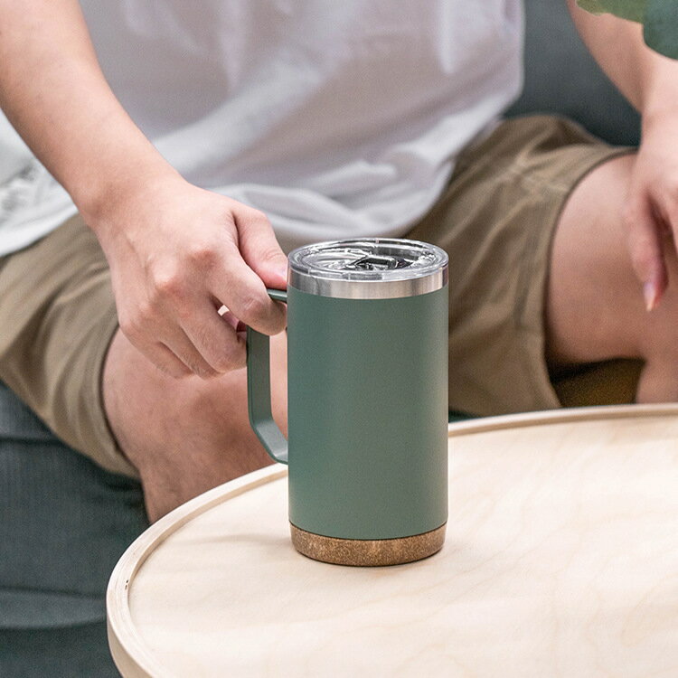 TYESO泰碩橡樹軟木底咖啡杯汽車杯直身杯304不銹鋼保溫杯子馬克杯【尚宜家居】