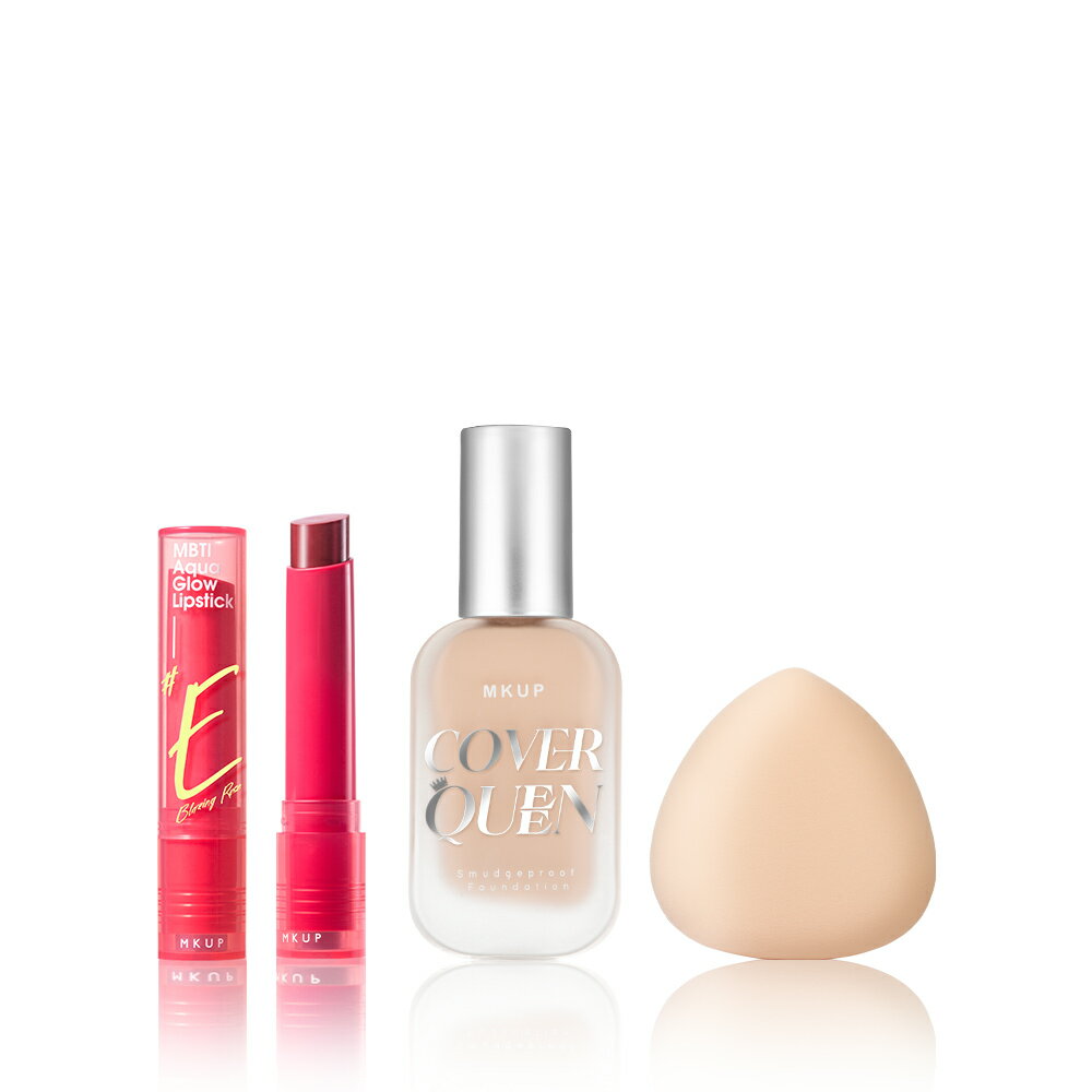 MKUP 美咖【新品上市】MBTI水光果凍唇膏+(絕對遮瑕持久粉底液SPF34★★★/絕對水光持久粉底液SPF34★★★)擇一+彈力氣墊粉撲