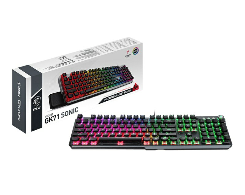 【任搭享95折】MSI 微星 Vigor GK71 SONIC TC 紅軸 RGB 機械式電競鍵盤