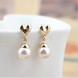 【耳飾耳環】時尚 淑女 氣質 韓版可愛 珍珠 愛心耳釘 耳飾耳環飾品-7001010