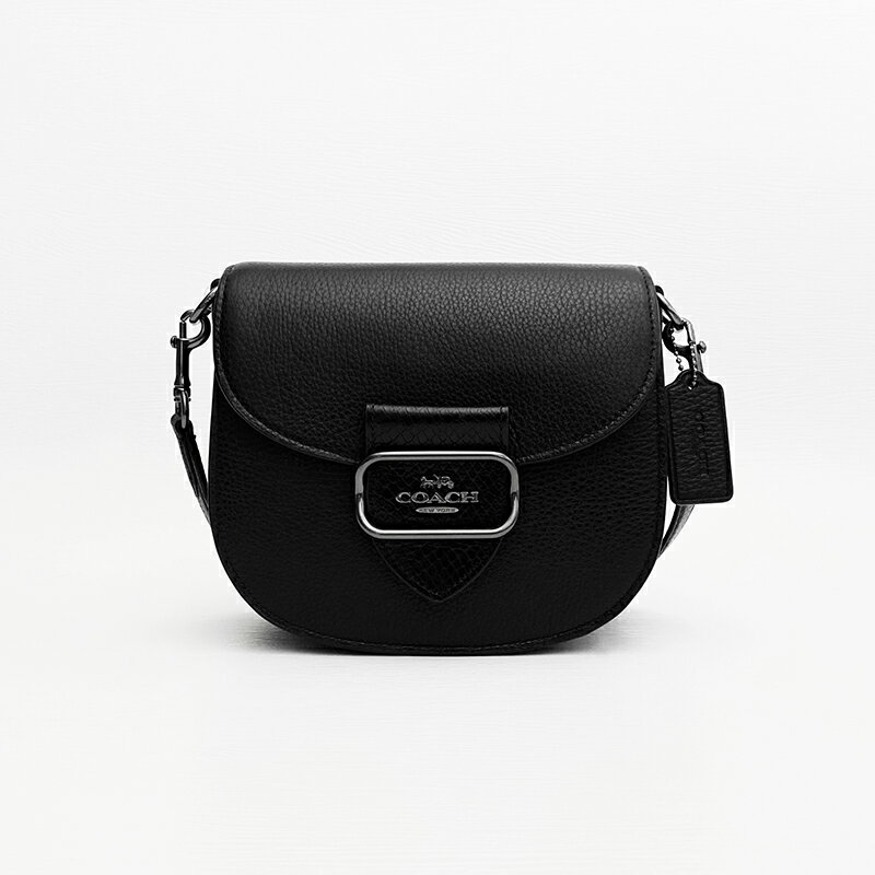 美國百分百【全新真品】COACH 皮包 CG470 荔枝皮 馬鞍包 斜背包 皮革 專櫃精品 logo 黑色 CN73