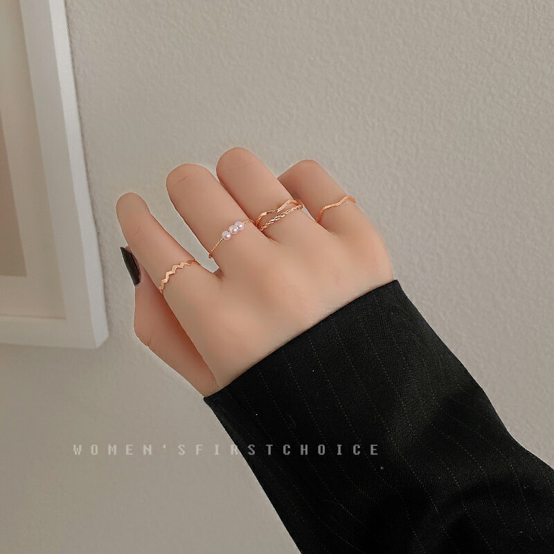 網紅輕奢戒指小眾設計食指戒指ins少女時尚個性開口鉆戒可調指環