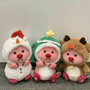 【聖誕狂歡】海貍露比loopy圣誕系列麋鹿小雪人公仔頭套可愛玩偶超萌毛絨玩具