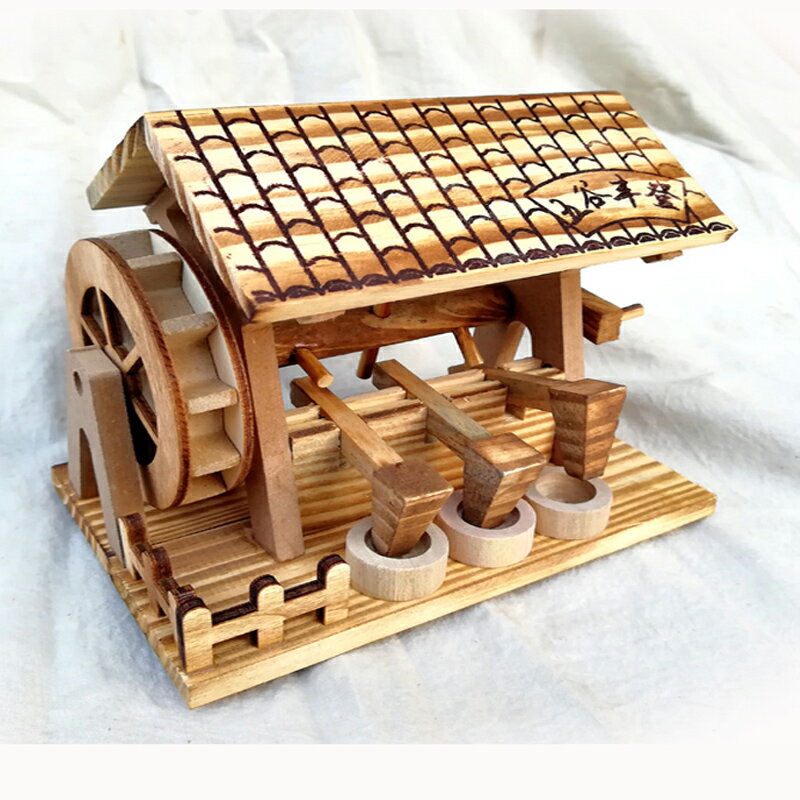 復古代老式木制水車模型 兒童小學生長知識農具教學用具模具教具