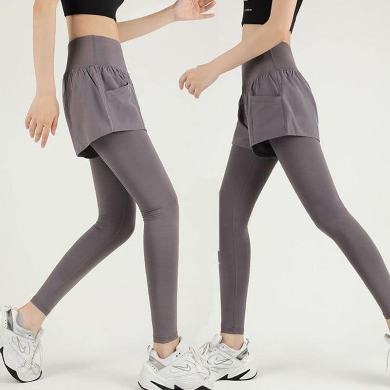 新款假兩件顯瘦遮臀運動褲 5