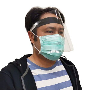透明防護面罩 防飛沫噴濺安全面罩 頭戴式防油臉部保護面罩
