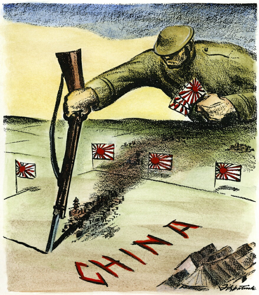 Posterazzi Japan Imperialism 1937 Npiece By Piece American Cartoon On Japans Expansionism In 5631