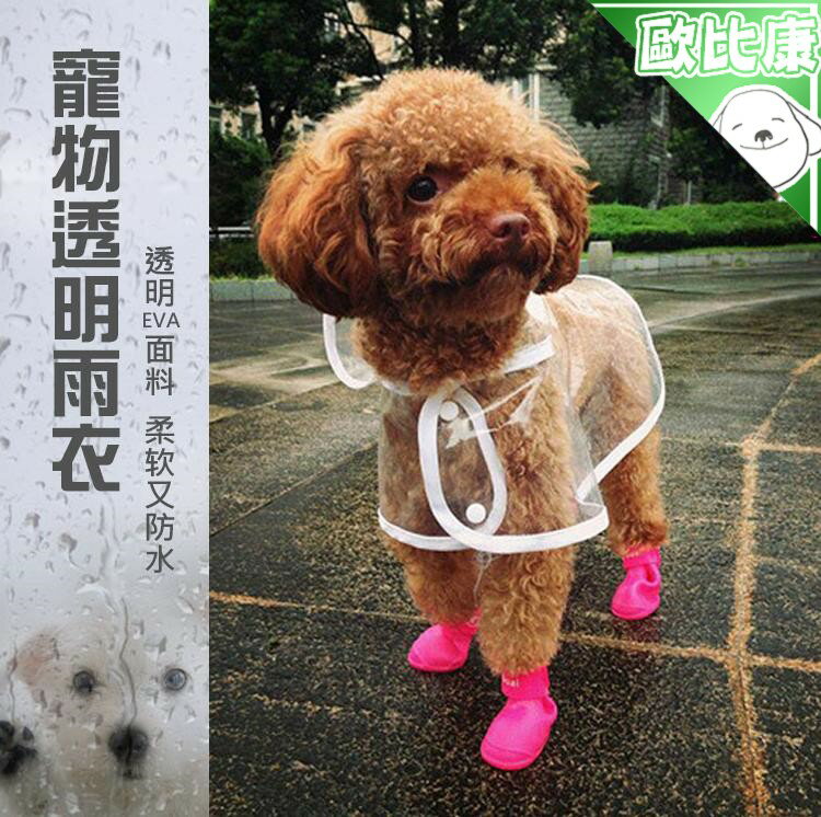 【歐比康】 小版 寵物透明雨衣 XS S M L XL 2XL號 狗雨衣 防雨 EVA材質透明寵物雨衣 連帽防水雨衣