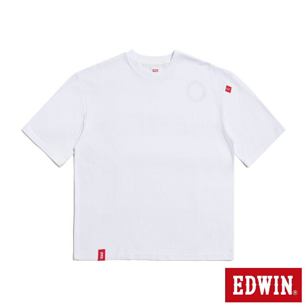 EDWIN 超重磅大寬版短袖T恤-男款 白色