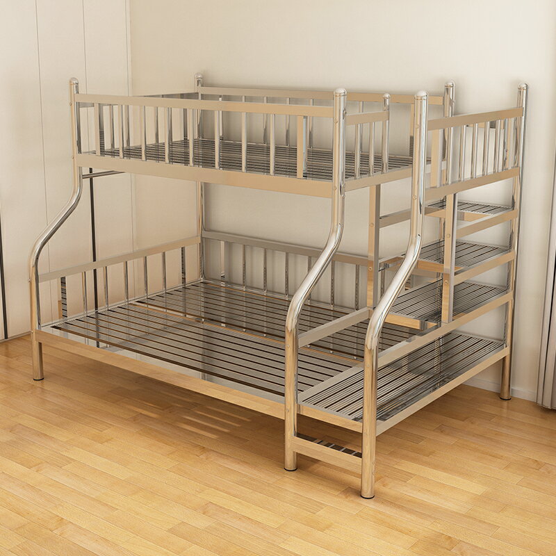 不銹鋼雙層床上下鋪1.8米雙人床304加厚子母床高低床鐵架床床