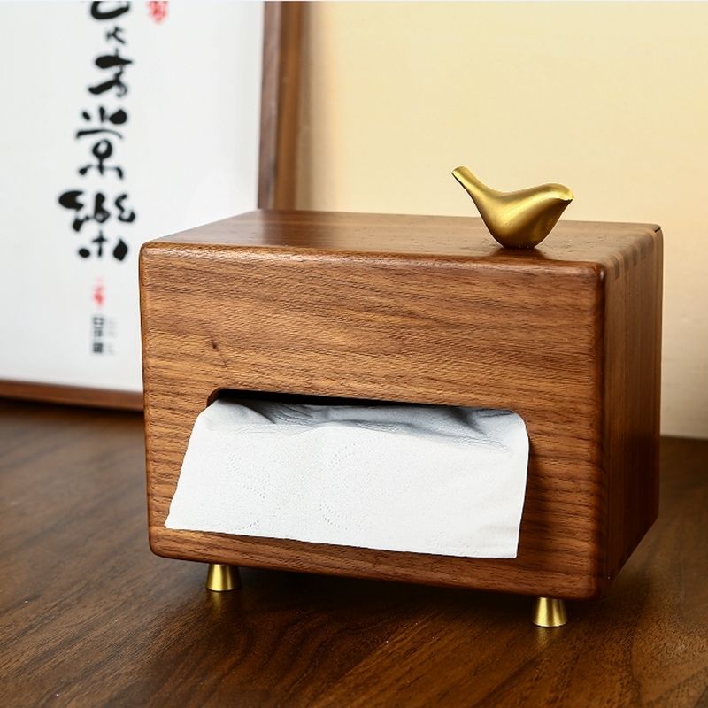 工廠現貨 免運 紙巾盒 實木紙巾盒 餐巾盒 黑胡桃實木紙巾盒客廳極簡裝飾收納盒餐廳餐巾酒店家用抽紙盒輕奢特惠/可開發票 Z1019