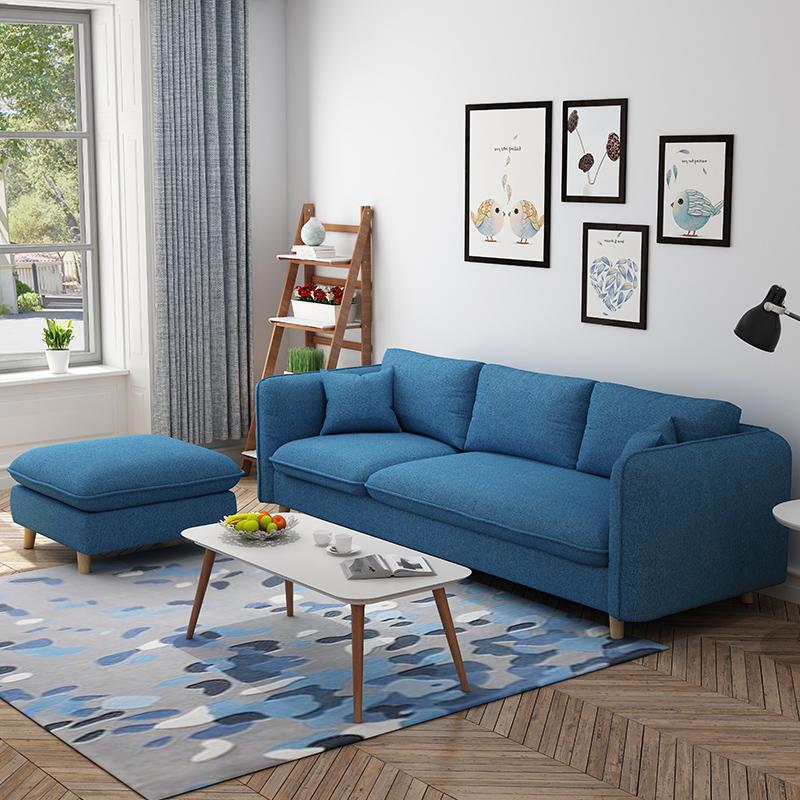 沙發 大沙發 沙發椅 簡約現代北歐布藝沙發小戶型客廳單雙三人位組合可拆洗整裝經濟型