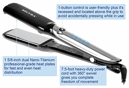 titanium plus hair straightener brush and iron