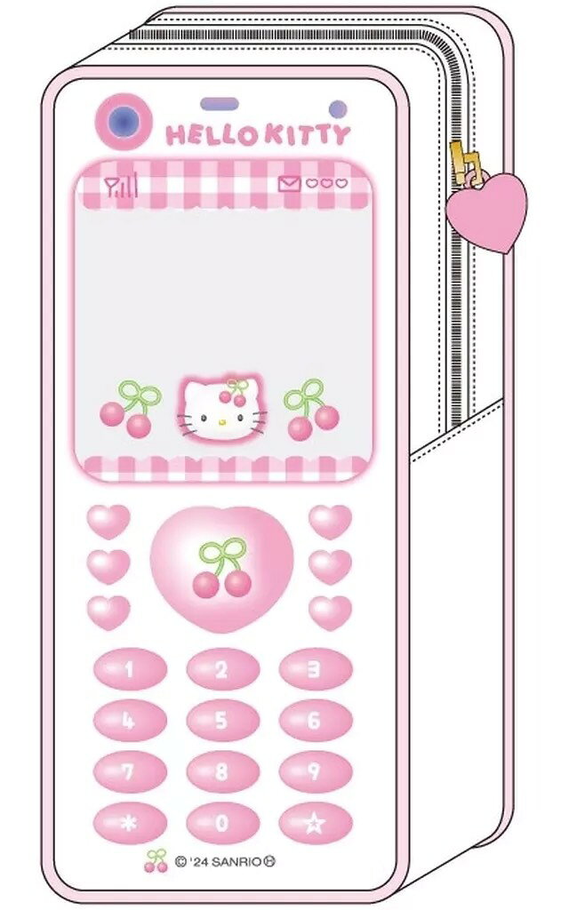 【震撼精品百貨】凱蒂貓 Hello Kitty~日本SANRIO三麗鷗 KITTY手機造型PVC視窗收納包-櫻桃*97899