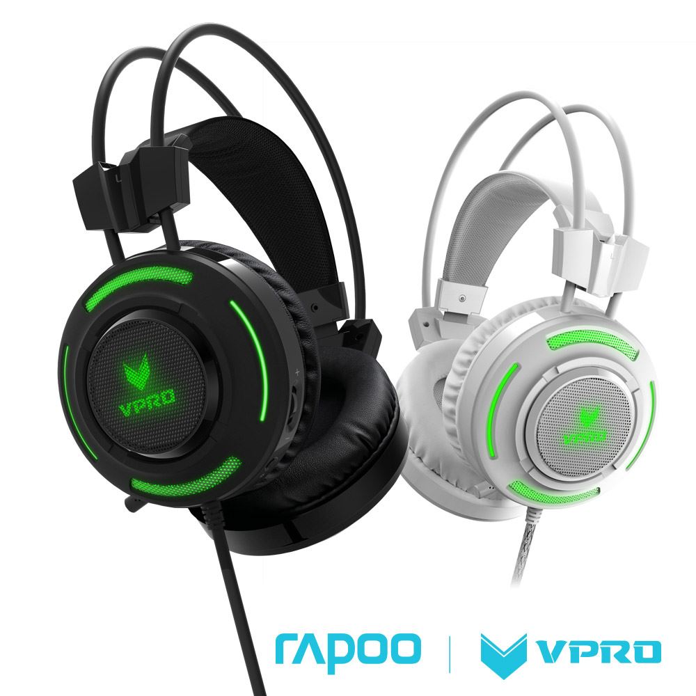 【Rapoo 雷柏】VH200 VPRO 炫光遊戲耳機 耳機 耳罩式 遊戲 白色【APP下單最高22%點數回饋】