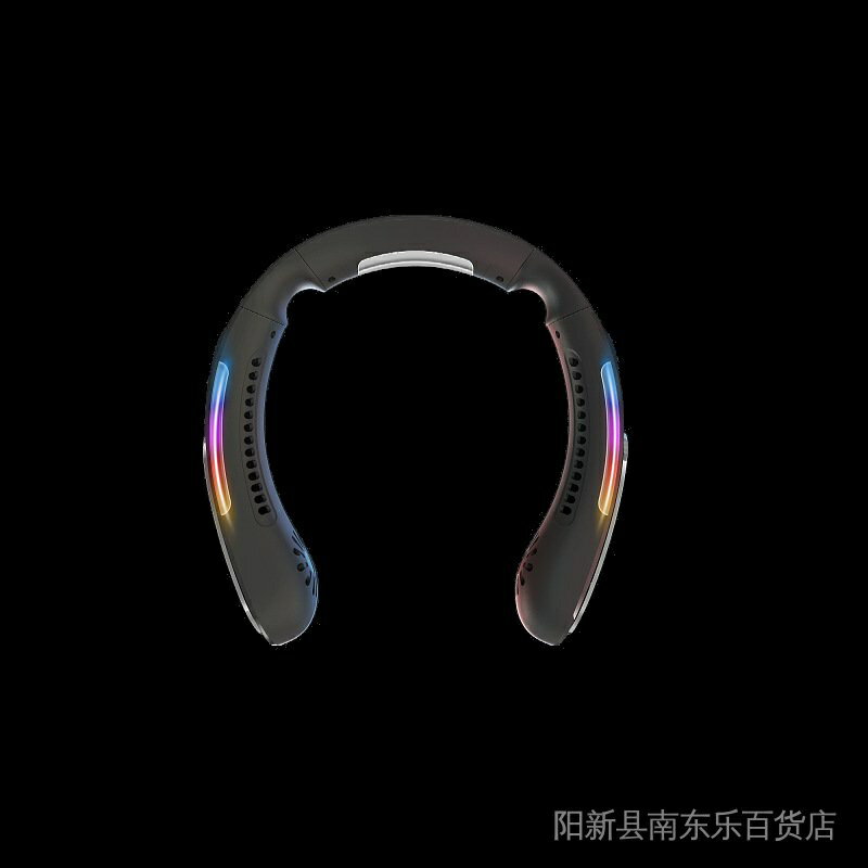 跨境專供升級款懶人戶外學生新款迷你風扇LED燈光掛脖子製冷風扇 5