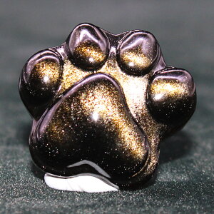 天然水晶原石擺件雕刻件黑曜石礦物金曜石動物貓爪抓錢手卡通
