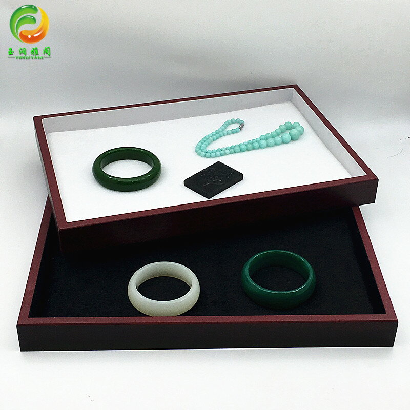 珠寶玉器展示盤高檔復古實木首飾看貨盤紅木收納盒子道具櫃臺展示