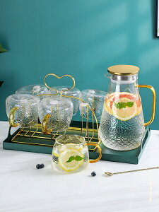 冷水壺家用耐高溫玻璃涼水杯大容量套裝冰水瓶耐熱客廳裝水泡茶壺