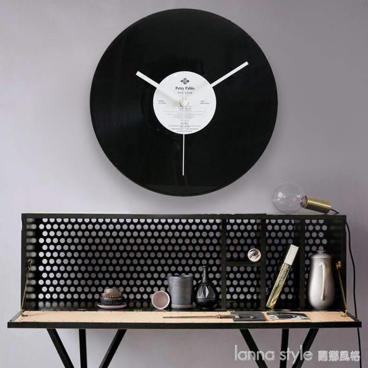 黑膠唱片創意鐘錶|復古靜音簡約個性掛鐘咖啡館酒吧裝飾座鐘