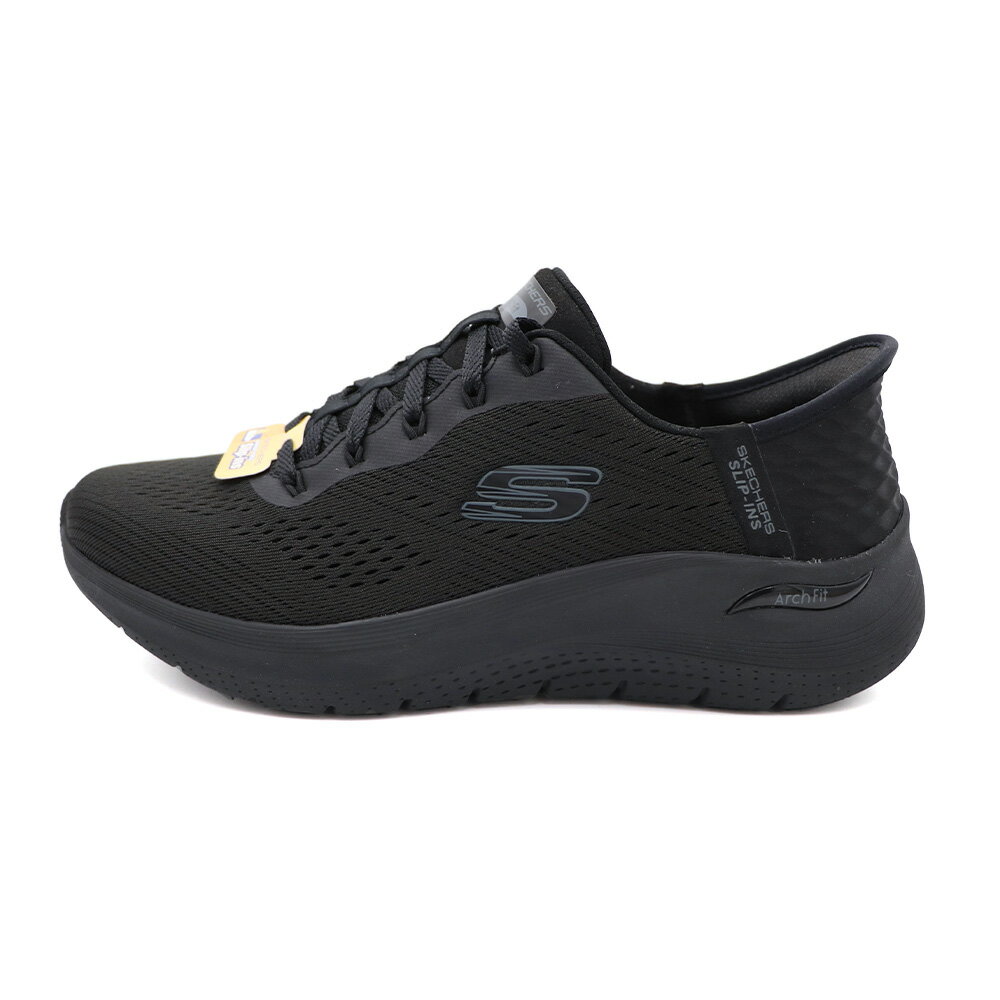 【全館滿額折】 Skechers arch fit 黑 寬楦 網布 厚底 套入式 休閒 運動鞋 女款 J2724【新竹皇家150066WBBK】