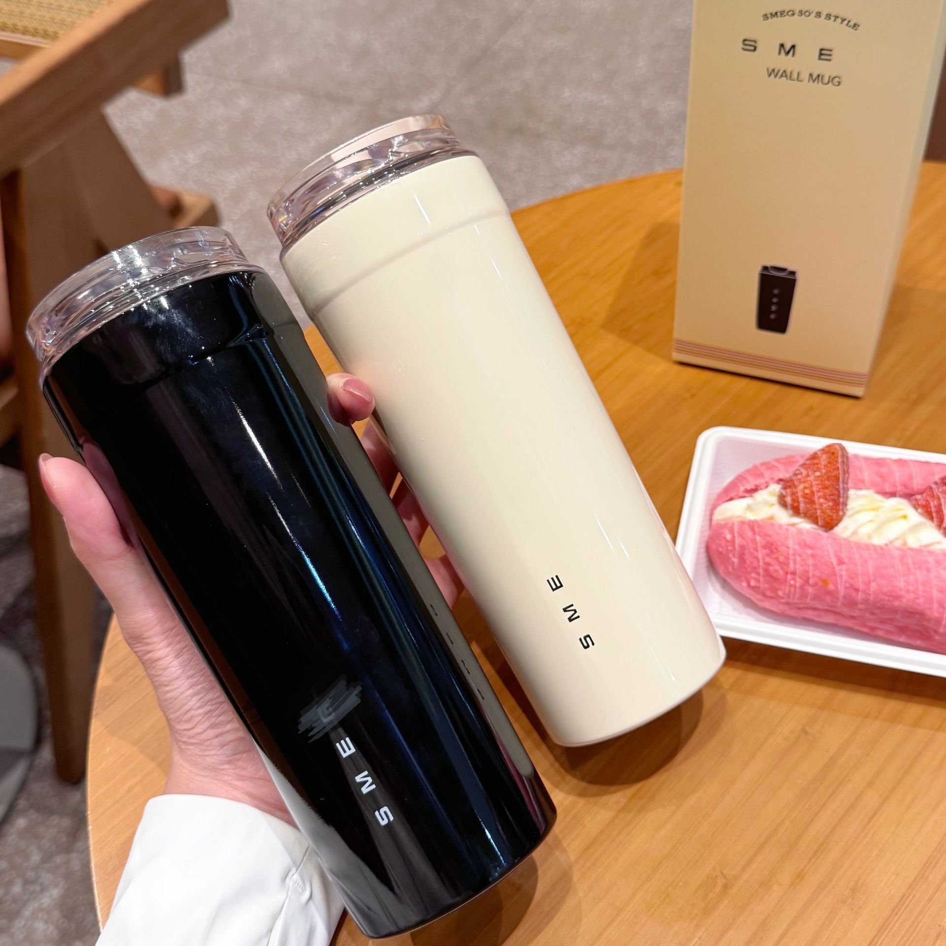 斯M格家ins網紅爆紅小眾行動式保溫保冷杯辦公冷熱兩用咖啡杯