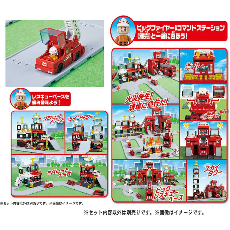 【Fun心玩】TW20968 正版 新城鎮 消防基地 (內附消防車*1) TOMICA 消防車 多美小汽車 場景 模型 4