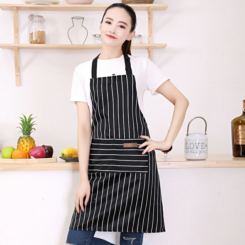 新款簡約純棉圍裙家用廚房做飯圍腰透氣耐磨女時尚上班男日式工作