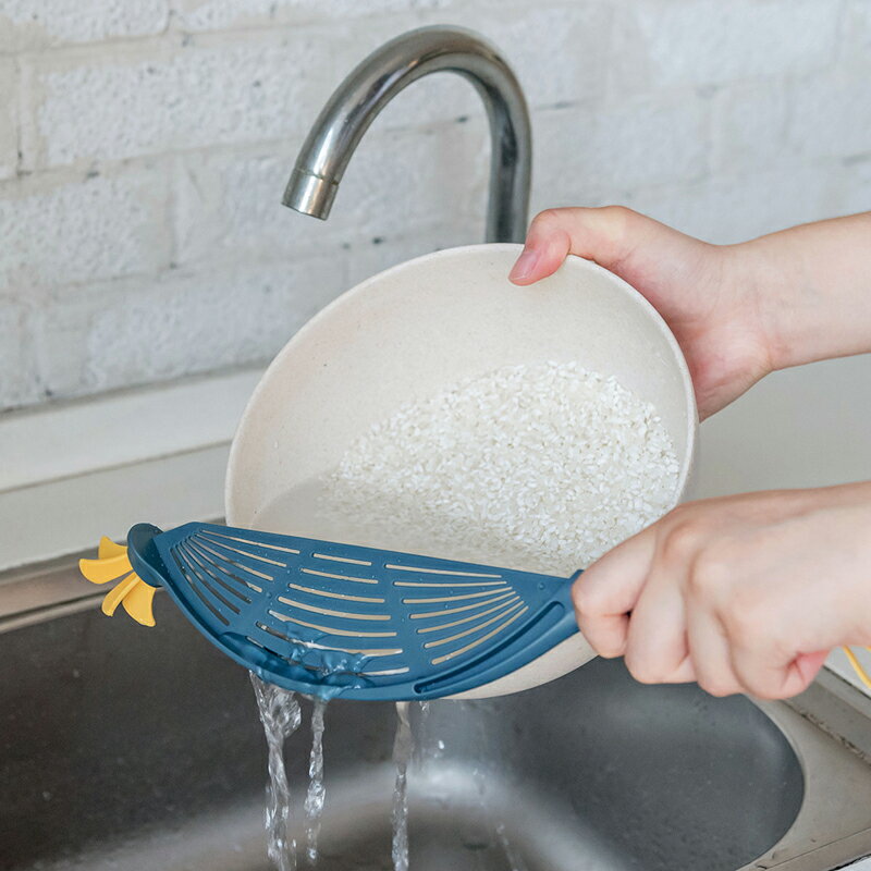 創意多功能淘米器家用便捷可掛式淘米勺簡約瀝水器廚房洗米小工具