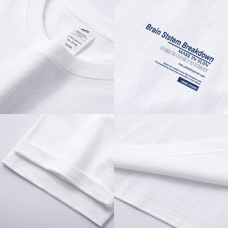 【喜挖】重磅純棉短袖t恤男寬鬆百搭小眾美式上衣2023夏季新款ins潮流男裝 3