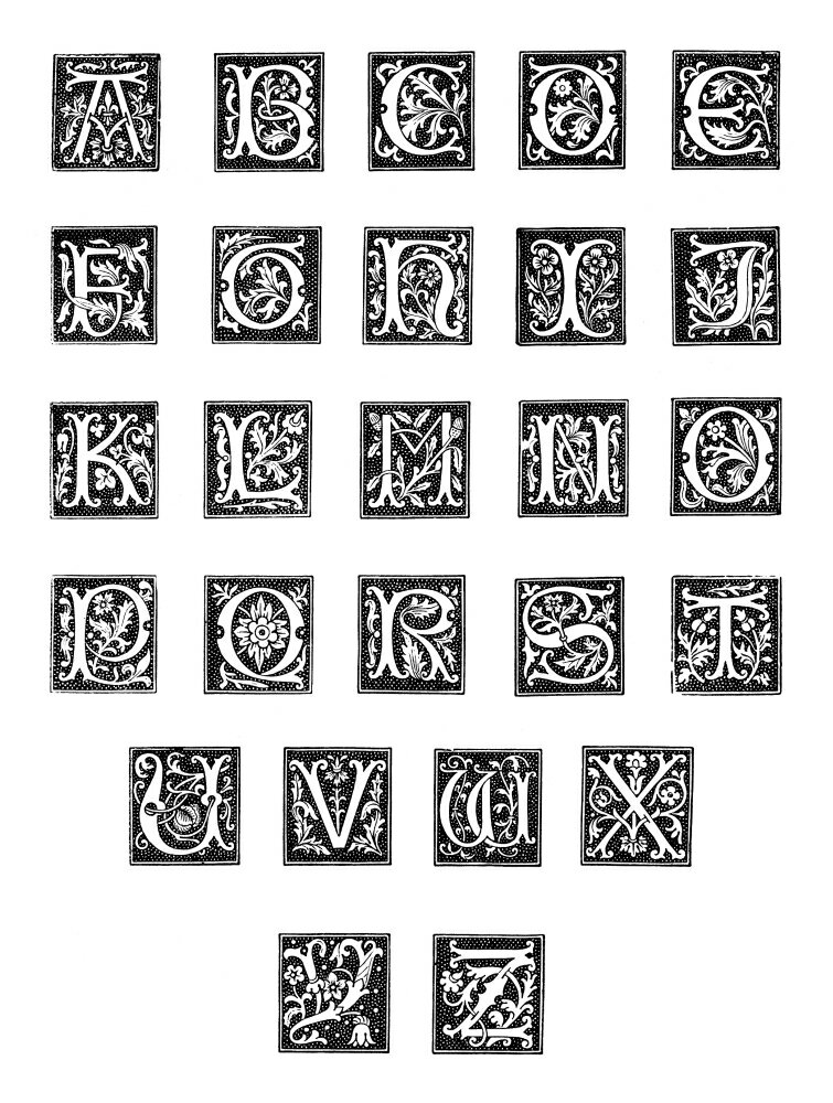 Posterazzi: Alphabet 16Th Century Ndecorative Woodcut Initial Letters ...