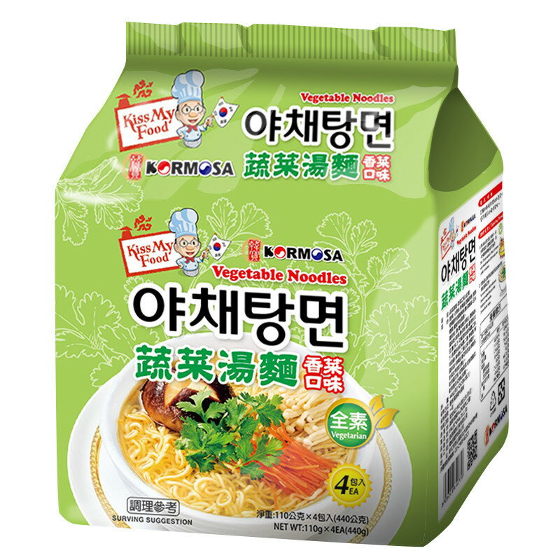 KORMOSA 韓寶 香菜蔬菜湯麵110g*4包/袋（純素)