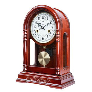 純銅機芯座鐘客廳式實木打點報時擺鐘上絃鏈髮條複古鐘表C