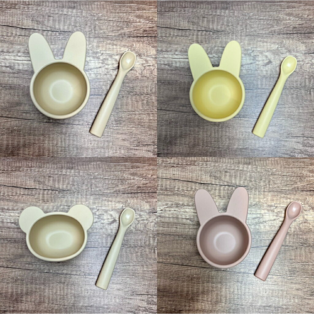 台灣FDA合法進口》第一階段副食品用矽膠杯組/優格杯(無吸盤)送湯匙收納盒 1