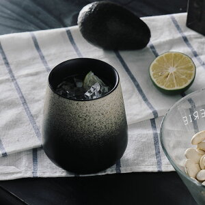 復古日式陶瓷杯子咖啡杯 個性創意漸變磨砂馬克杯水杯隔熱1入