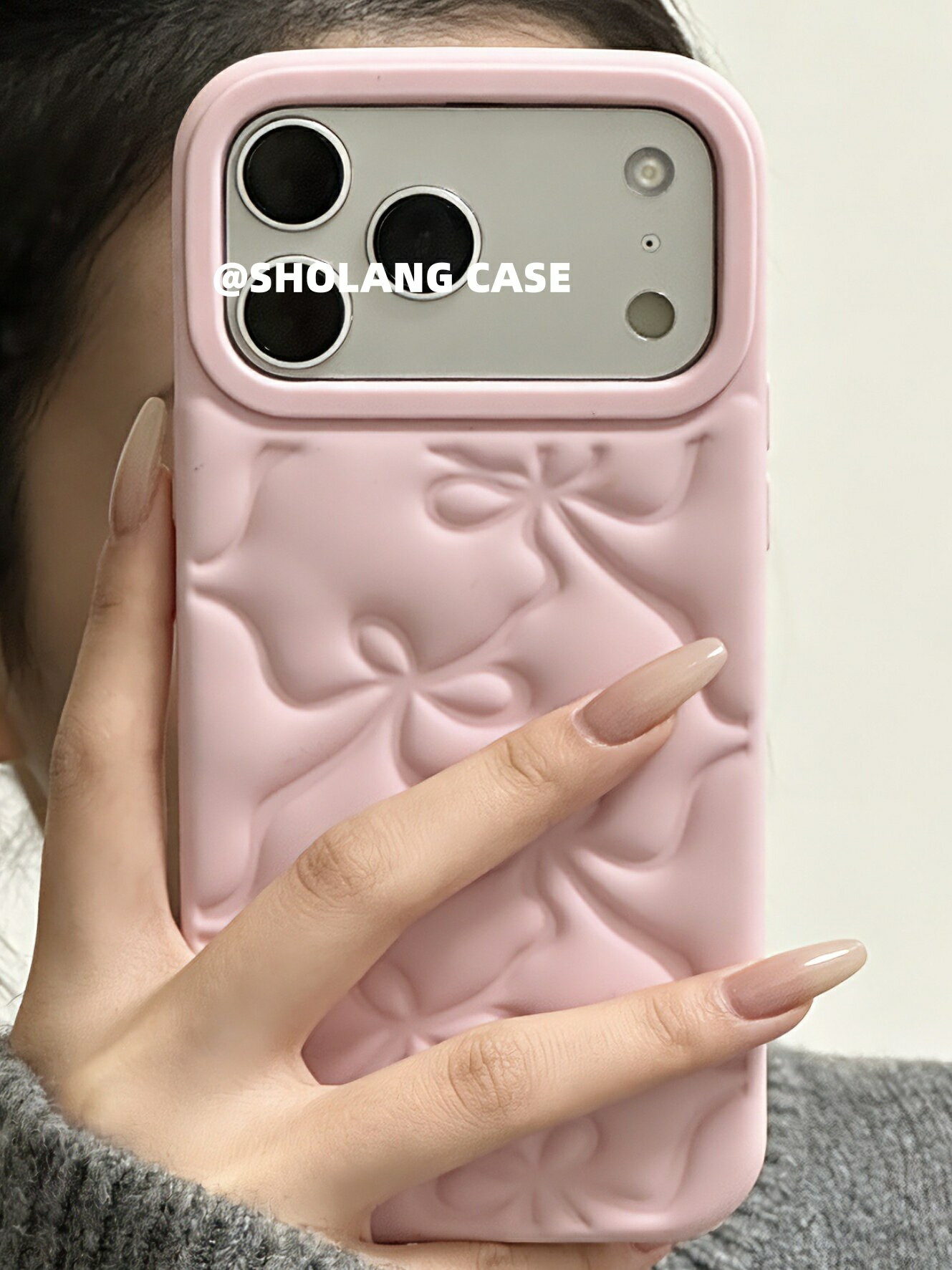 立體凹凸泡芙蝴蝶結適用iphone17promax手機殼蘋果16全包14防摔13矽膠12女款11軟殼16proamx新款15proamx網紅