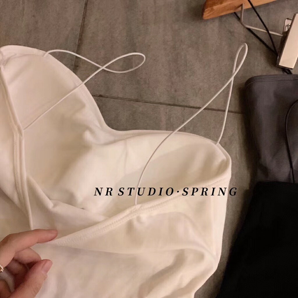 台灣現貨｜胸墊背心 內搭細肩帶 背心 美背背心 短版背心 小可愛 ｜丹丹悅生活 1