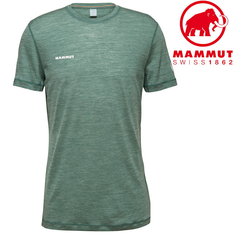 Mammut 長毛象 Tree Wool FL 男款 羊毛混紡快乾抗臭短袖T恤/圓領排汗衣 1017-06660 40237 深玉石綠