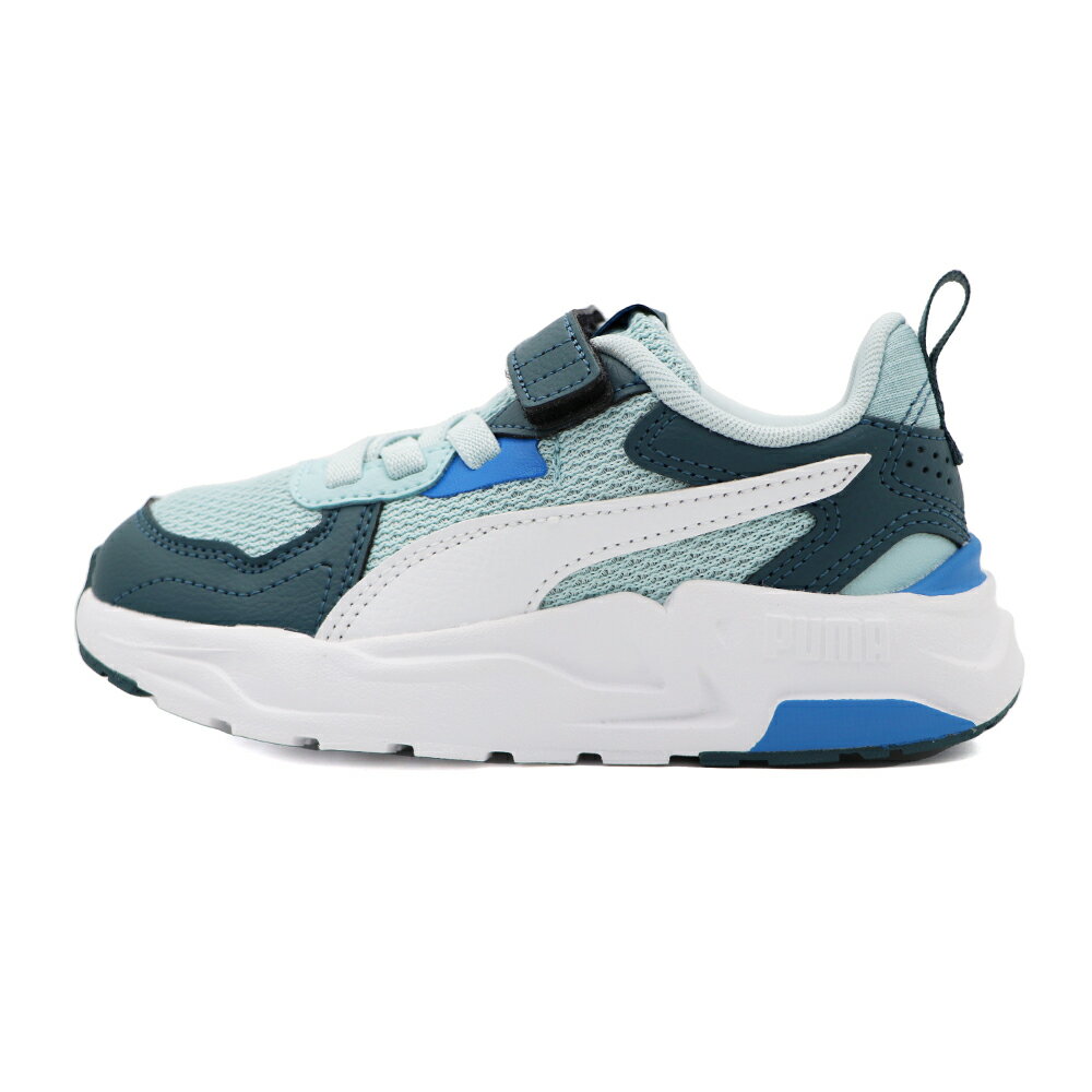 PUMA Trinity Lite AC+ PS 魔鬼氈 運動鞋 中童 水藍 S0857 (39148011)