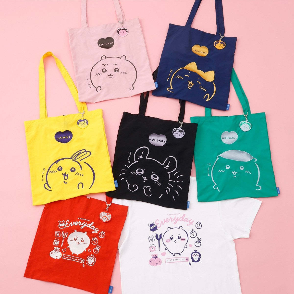 chiikawa吉伊卡哇刺繡帆布包卡通小八烏薩奇手提單肩包補課包