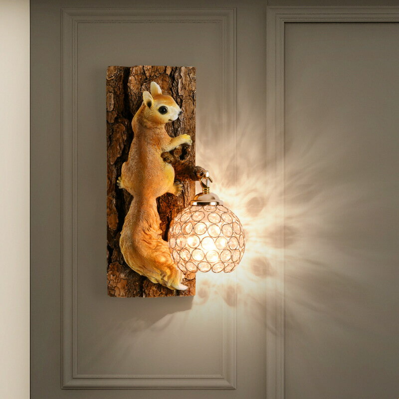 創意兒童壁燈男孩女孩臥室床頭客廳書房美式田園動物裝飾過道燈具「雙11特惠」