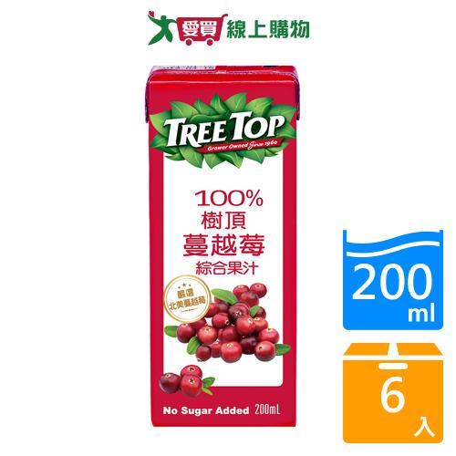 樹頂100%蔓越莓綜合果汁200MLx6【愛買】