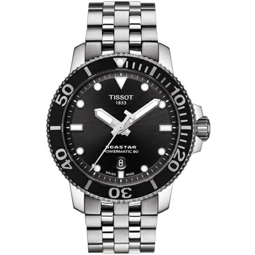 TISSOT天梭表 T1204071105100 海洋之星潛水機械腕錶/黑 43mm