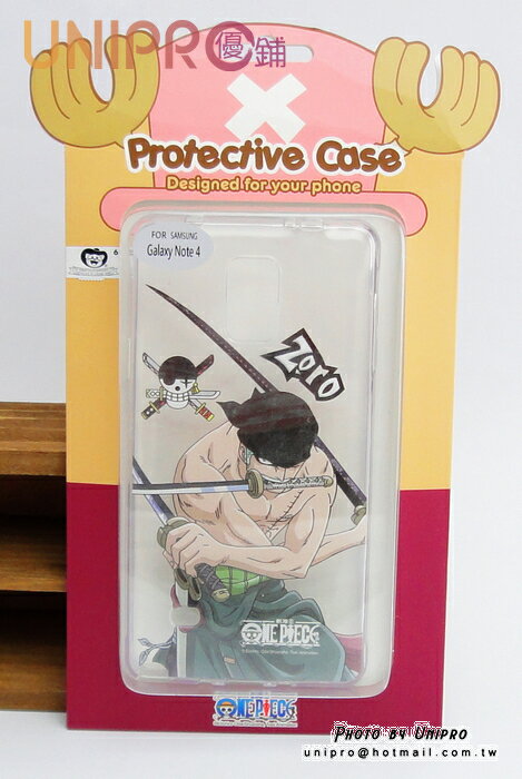 【UNIPRO】三星 Note4 航海王 海賊王 One Piece 索隆 手機殼 透明 軟殼 TPU 保護套