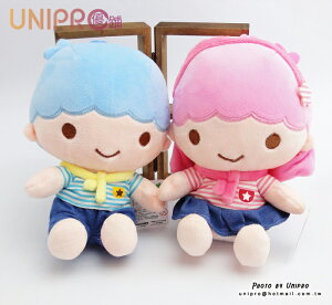 【UNIPRO】三麗鷗 kiki&lala 雙子星 Twin Star 坐姿 絨毛6吋玩偶 吊飾 kikilala 擺飾