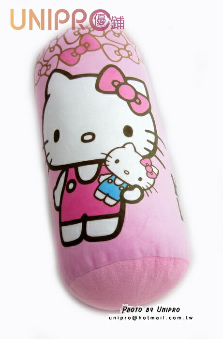 【UNIPRO】Hello Kitty Q版 圓柱枕 圓筒抱枕 長型 靠枕 圓枕 午安枕 凱蒂貓 三麗鷗授權