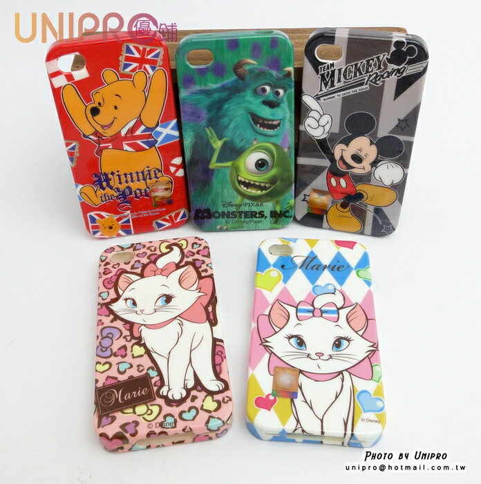 【UNIPRO】iPhone 4 4S 迪士尼卡通手機殼 TPU 軟殼 手機殼 保護套 米奇 維尼 瑪麗貓