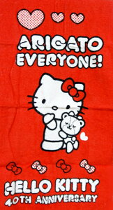 UNIPRO 三麗鷗授權 Hello Kitty 40th 紀念版 純棉 童巾 小毛巾